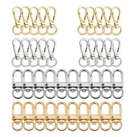 40 Pieces Metal Swivel Clasps Lobster Claw Clasps Swivel LanyardsTrigger Snap Hooks Strap for Keychain, Key Rings,DIY Jewelry Making Bracelet Necklace Findings(2 Colors)
