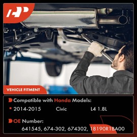 A-Premium Front Exhaust Manifold Catalytic Converter Kit Direct-Fit Compatible with Honda Civic 2014-2015, 1.8L, EPA Compliant, Replace# 18190R1BA00