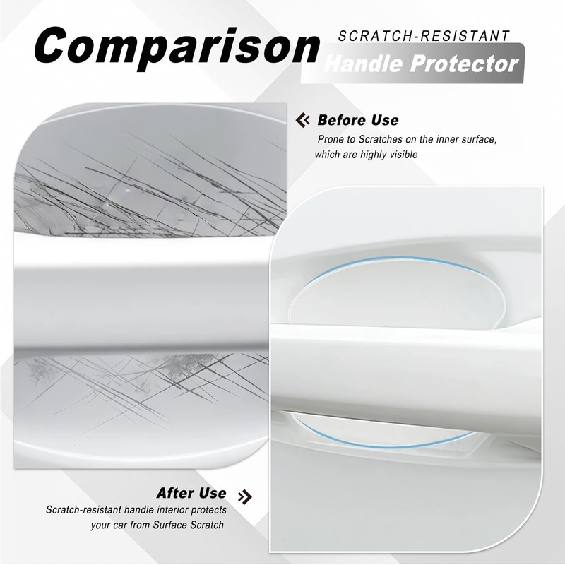 EKUWU 10 PCS Car Door Handle Scratch Protector, Transparent Film
