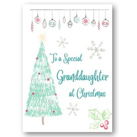 Second Ave Granddaughter Christmas Tree Xmas Holiday Festive Greetings Card