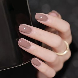 Gel Nails, Solid Color, Deep Nude, Transparent, UV/LED Compatible, Suitable for Beginners and Professionals, Varnish Type, Self Nail (Cacao 09, 0.5 fl oz (15 ml)