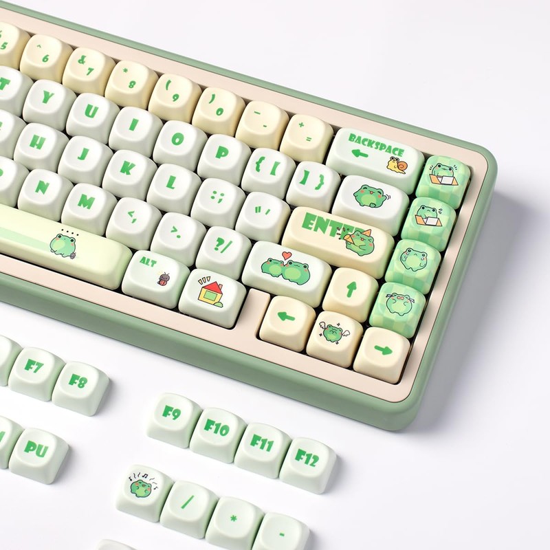 Sumgsn PBT Keycaps, Moa Profile Keycap, Cute Round Kawaii Keyboard