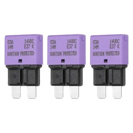 DMiotech 3 Pack Automatic Mini Reset Fuse, 14V DC 3A ATC/ATO Auto Circuit Breaker Reset Fuses Low Profile Blade Fuses for Car Truck SUV Marine Boat Motorcycle, Purple