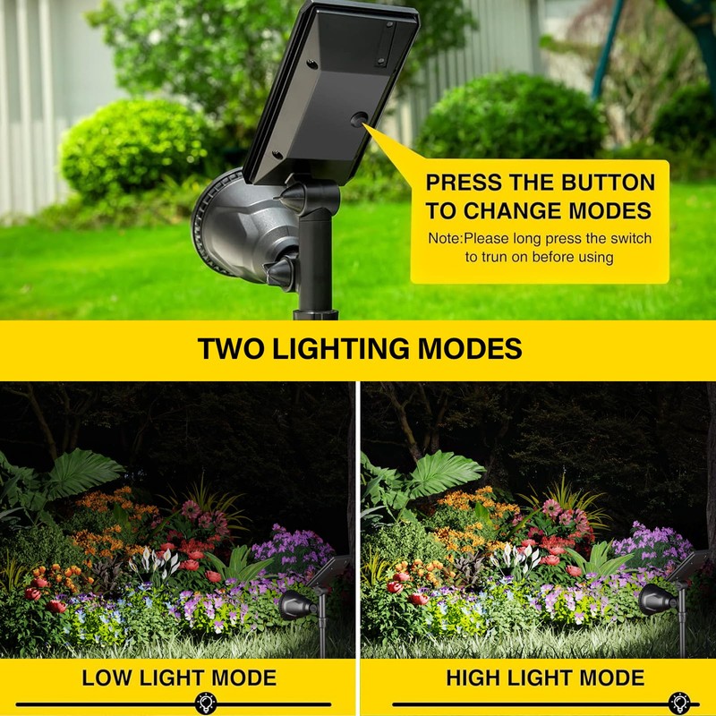 ROSHWEY Solar Spot Lights Outdoor - 600LM Spotlights Waterproof Outside