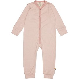 loud + proud Baby Girls' Fine Rib, Organic Cotton and GOTS Certified Sleepsuit, Powder Pink