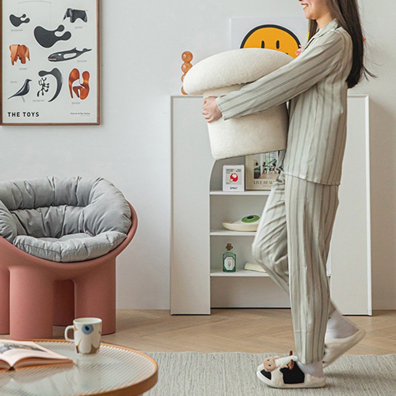 Sofa Bench Simple Elastic Comfortable Soft Round Pine Wooden Foot