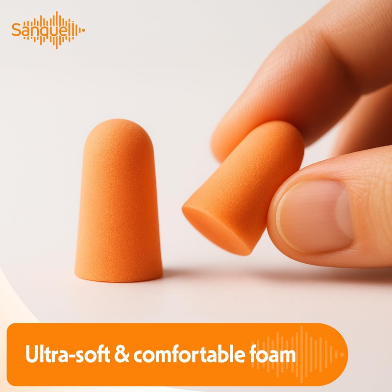 Sanquell Soft Disposable Foam Ear Plugs, 70 Pairs, SNR 38