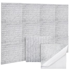 YOUEON Large Cork Board Alternative 48" x 36", 12 Pack Bulletin Board Felt Wall Tiles with Removable Adhesive Tabs, Pin Boards for Home, Office, School, Gray