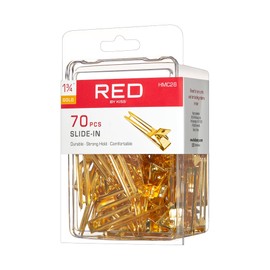 Red by Kiss Gold Metal Hair Clips, Durable Sturdy Hold for Long Lasting Styling & Curl Setting, Rust-Free Hair Pins for Thick & Thin Hair (35, Slide-In)