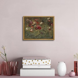 Pyradecor Vintage Wall Art A Bed of Poppies Canvas Prints Retro Framed Farmhouse Wall Decor Classical Floral Paintings Artwork for Bedroom Bathroom Kitchen Office Decorations