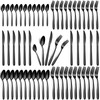Hunnycook 60-Piece Black Silverware Set for 12, Stainless Steel Cutlery
