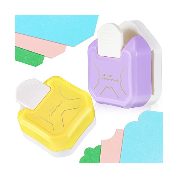Creative Pattern Corner Punch 2 Pcs 3 in 1 Corner