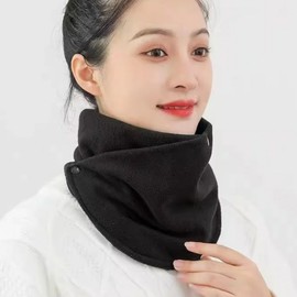 Warm Knitted Fleece-Lined Neck Warmer Muffler Beige 4ea