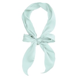 COTIM COYIN Women Plain Skinny Scarf, Solid Color Long Neckerchief Hair Band Choker for Women Purse Handbag, Light Green