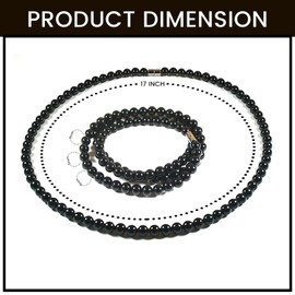 Crystal Necklaces Spiritual Protection Beaded Necklaces for Men/Women 6mm Round Gemstone Crystals and Healing Stones (01: Obsidian, 6mm Bead Diameter, 17 Inch Bead Chain)
