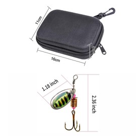 Narcilors 16pcs Fishing Lures Spinner Bait with Treble Hooks, Fishing Lure and Bait Attractants Kits Set Metal Sequins Spinners Baits Fishing Bait for Freshwater Saltwater Fishing