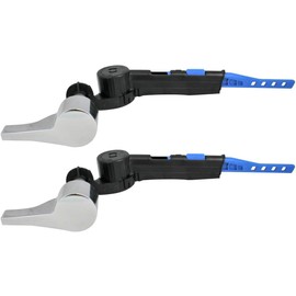 Fluidmaster 641-2 Perfect FIT Universal Toilet Tank Flush Lever in Chrome, Metal Toilet Handle with Adjustable Arm - 2 Pack
