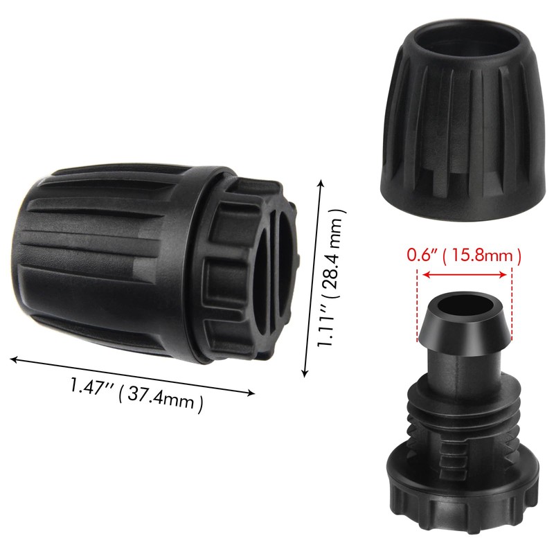 Poeland 1/2” Drip Irrigation End Cap, Locknut Barbed Irrigation Hose