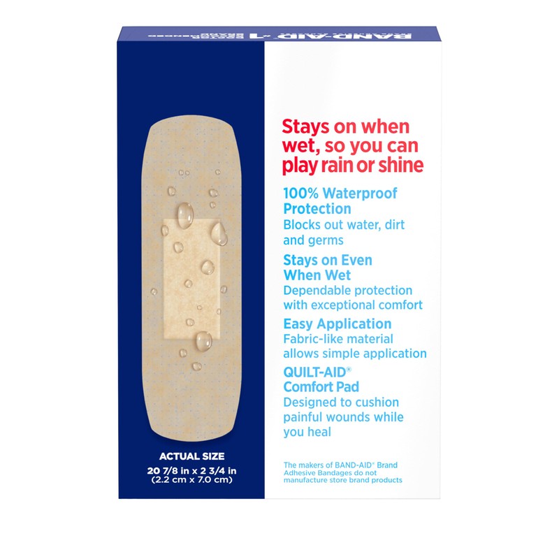 Band-Aid Brand Water Block Flex 100% Waterproof Adhesive Bandages for