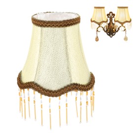 bechoanigel Vintage Lampshade, Fabric Lampshade E14 with Fringes, Retro Ceiling Lampshade, Hanging Fringe Lamp, for Pendant Lamp, Wall Lamp, for Decorative Interiors