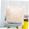 Mobestech 45x45cm Sheepskin Pillowcase Plush Pillow Cover for Winter Decorative