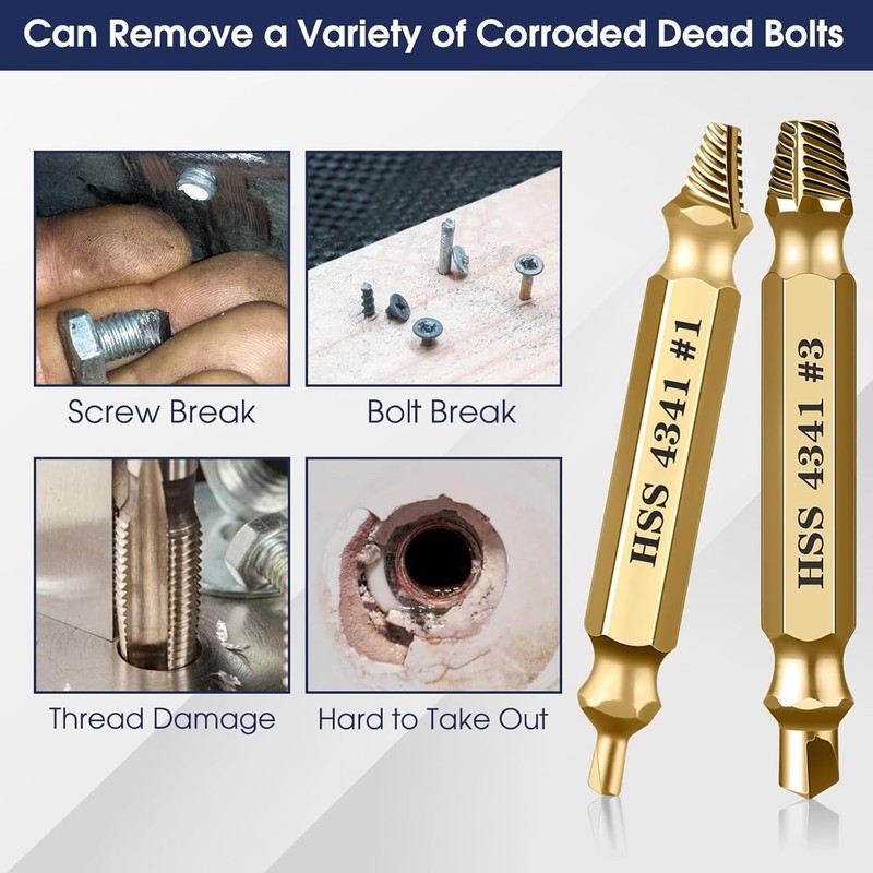 AYMBH Set 6-Piece HSS Drill Bit Kit for Stripped, Rusted,