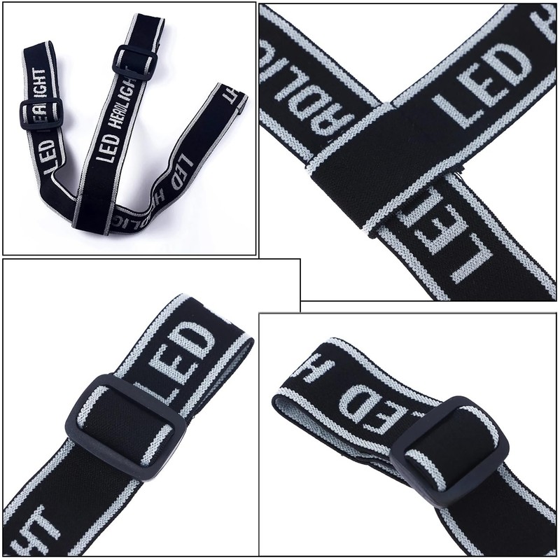RecDec 4 Pack Headlamp Strap Replacement Headband Head Lamp Elastic
