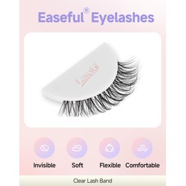 Wispy Lashes Natural Look Natural Eyelashes Fake Eyelashes False Eyelashes Strip Lashes Wispy Eyelashes Clear Band Lashes Light-06