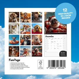 Dog Calendar 2026 - Large 12 Month 2026 Wall Calendar - Month to View Fun Dogs Wall Planner Made by Fun Pets