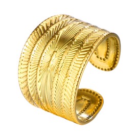 Oidea Gold Chunky Rings for Women: Minimalist Sun Rays Pattern Statement Rings Stackable Rings Adjustable Open Ring Signet Ring Band Jewelry Gifts