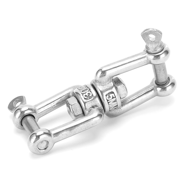 5Pcs Rotating Snap Stainless Steel Double Ended Antiknot Swivel Hook