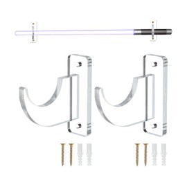 sourcing map Sword Wall Mounting Holder 1 Set Acrylic Lightsaber Display Rack Wall Mounted Sword Stand Display for Lightsaber Sword Wall Mount Clear