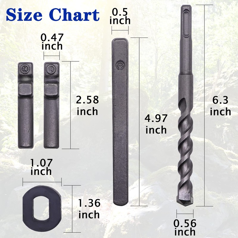 Csdtylh 6PCS Rock Splitting Wedges and 1PCS Rotary Hammer Drill