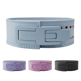 VALEO Unisex Leather Running & Fitness Belt for Squats and Workouts Type A Double Buckle Lever Belt (Aviation Aluminum Button) Pink+M