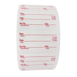 ATL Direct 2x1 Dissolvable Food Labels (500, Red) - Writeable Material, Easy Removal, Restaurant Supplies, Kitchen Labels