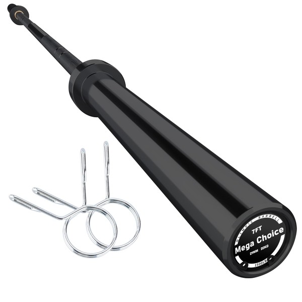7FT Olympic Barbell, 1500lbs Capacity Weight Bar For Weightlifting and