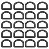 eMagTech Pack of 20 25 mm Plastic D Rings Semicircular