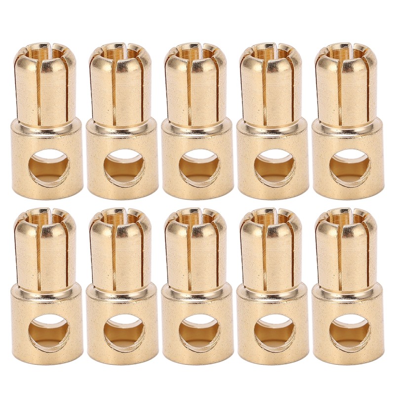 10 Pcs 6mm Banana Plug Gold Plated Male Connector Adapter