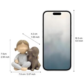 DOEOMK Mädchen & Hund Friendship Figurine, Dog Figurine Zeichen für Lebenslang Begleitung, Dekoration für Gemütliches Zuhause & Geschenk für Tierliebhaber -Zeitlose Geschenkidee