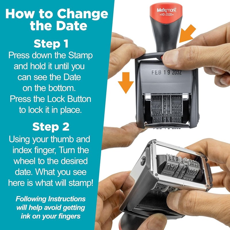 MaxMark Heavy Duty Date Stamp, Large Date Size - Exclusive