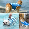 Dog Life Jacket Classic Stripes,Adjustable High with Strong Rescue Handle