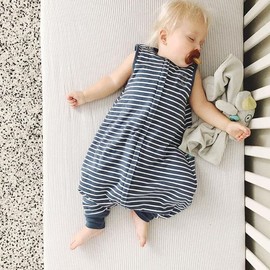 Woolino 4 Season Baby Sleep Bag with feet, Australian Merino Wool and Organic Cotton, 6-18 Months, Navy Blue