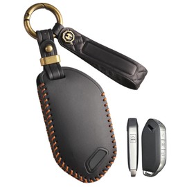 YONUFI Key Fob Cover for Kia Telluride Leather Key Case Keychain for K5 GT-LINE Sorento 2024 2025 Car Key Holder Protector (Black)
