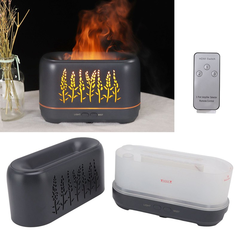 200ml Essential Oil Diffuser Hollow Out Quiet Diffuser with Flame
