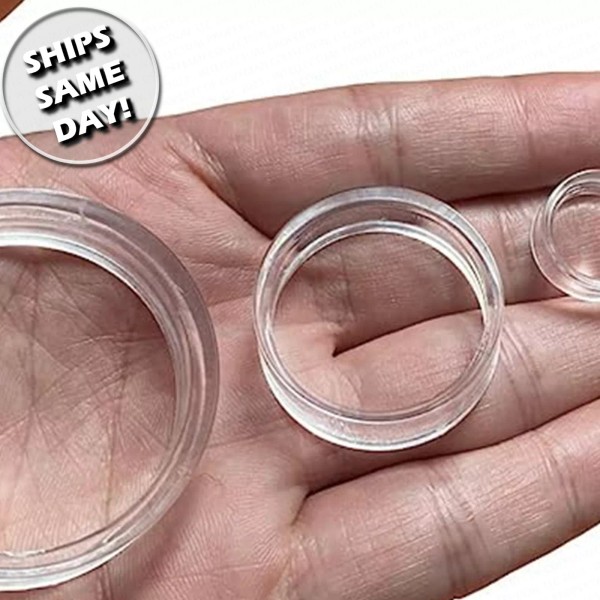 Set of 3 Clear Acrylic Crystal Sphere Display Base Stands