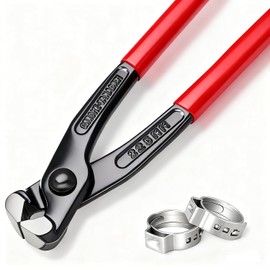 Ear Clamp Pliers 9 Inch Hose Clamp Crimping Tool Carbon Steel Pinch Clamp Pliers Install Remove Clamp Nail Puller Tool for repairing pipes, fuel lines