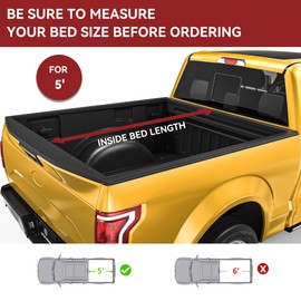 YITAMOTOR Soft Tri-Fold Tonneau Cover Fits for Nissan Frontier(NO México) 5ft Bed 2005-2025, Effortless Installation, Improved Fuel Efficiency, and Unsurpassed Durability