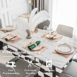 Home Brilliant Grey Placemats, Fine Cut Heat Resistant Place Mats Dinner Mats, Cotton Woven Table Mats for Dining/Kitchen Table, Set of 4, 33 x 48 cm, Light Grey