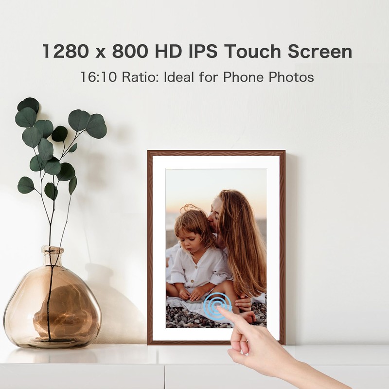 Digital Picture Frame, 10.1'' Frameo Digital Frame Wifi, 32GB Memory,