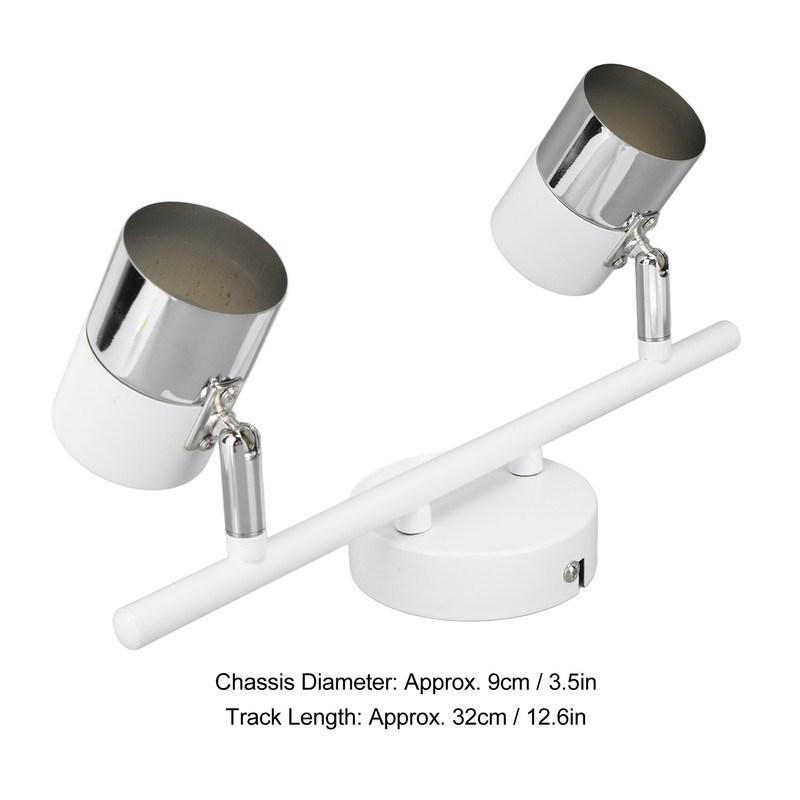 Track Light Kit 2 Heads 13.6in Length 2 Light Track